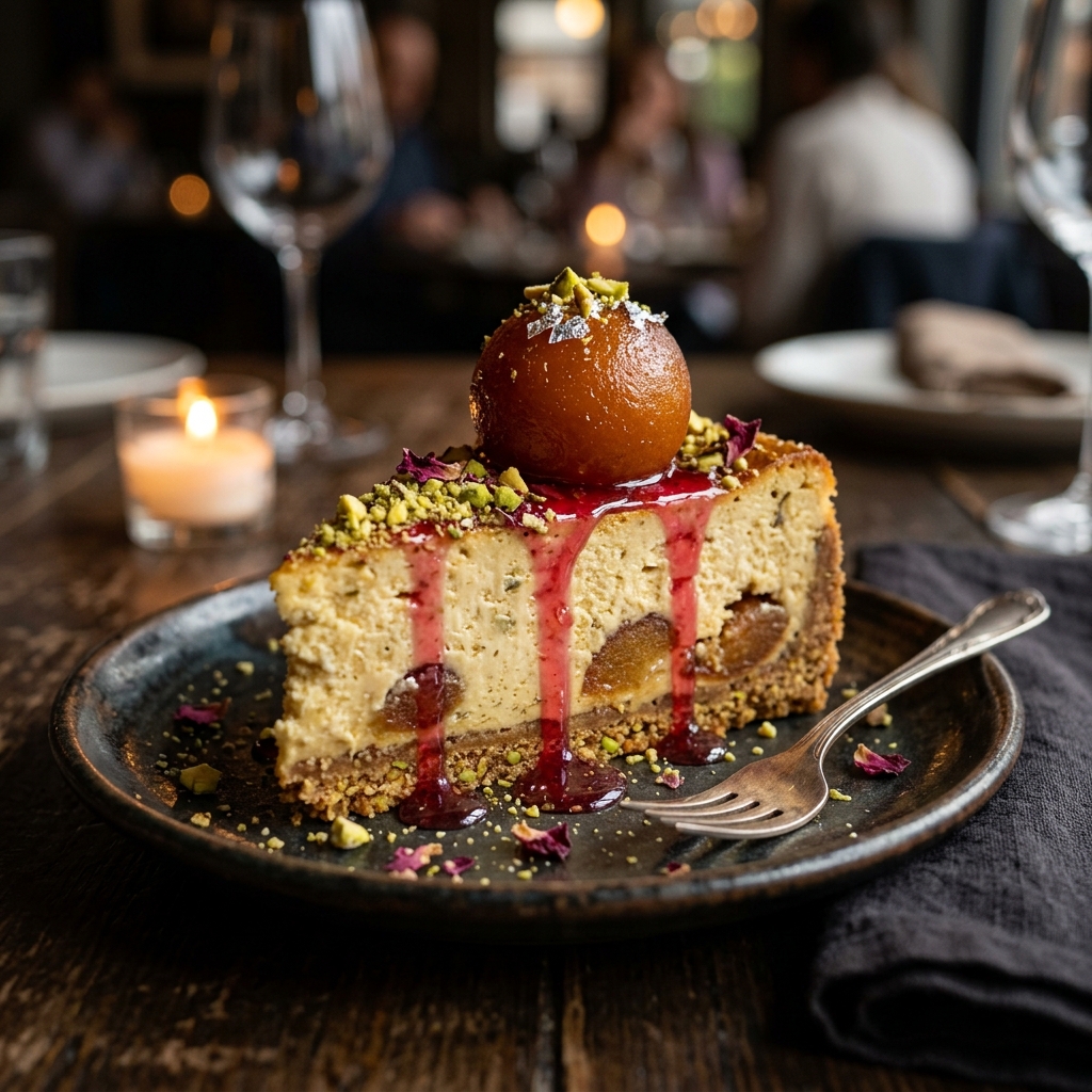 Gulab Jamun Cheesecake